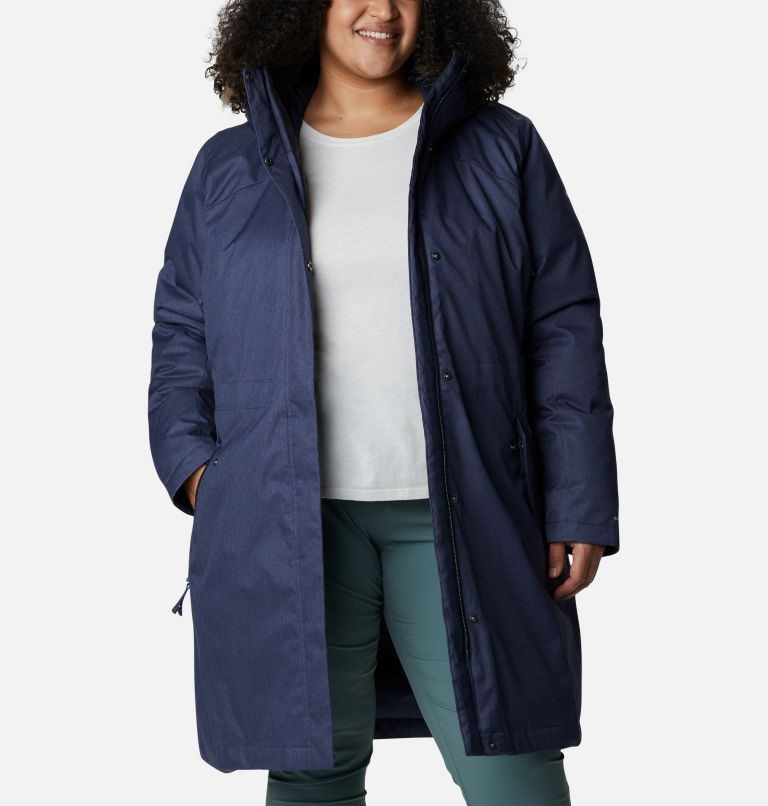 Women's Columbia Juniper Ridge Omni-Heat Infinity Down Parka Jackets Navy | Plus Size CA-A5083